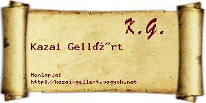 Kazai Gellért névjegykártya